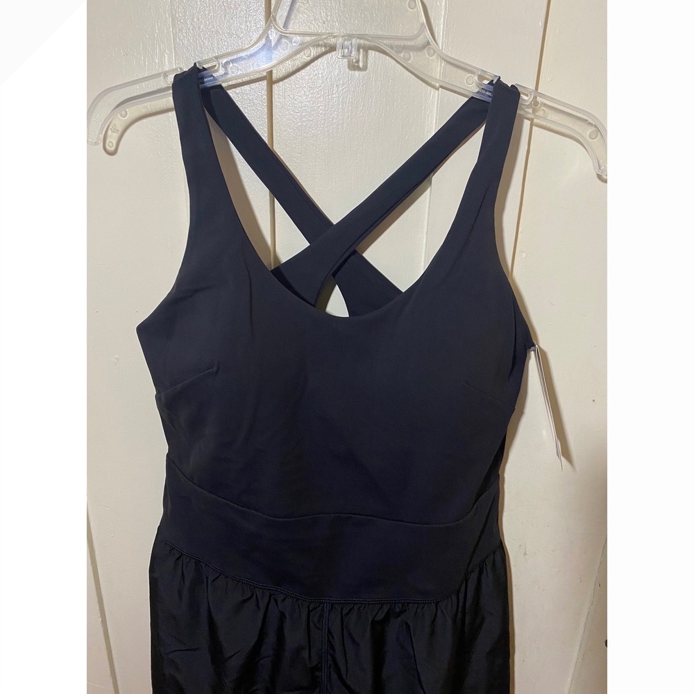 Avia Womens Crossback Romper Black Soot Activewear Athletic Shorts XXL 20 NEW - Picture 3 of 5
